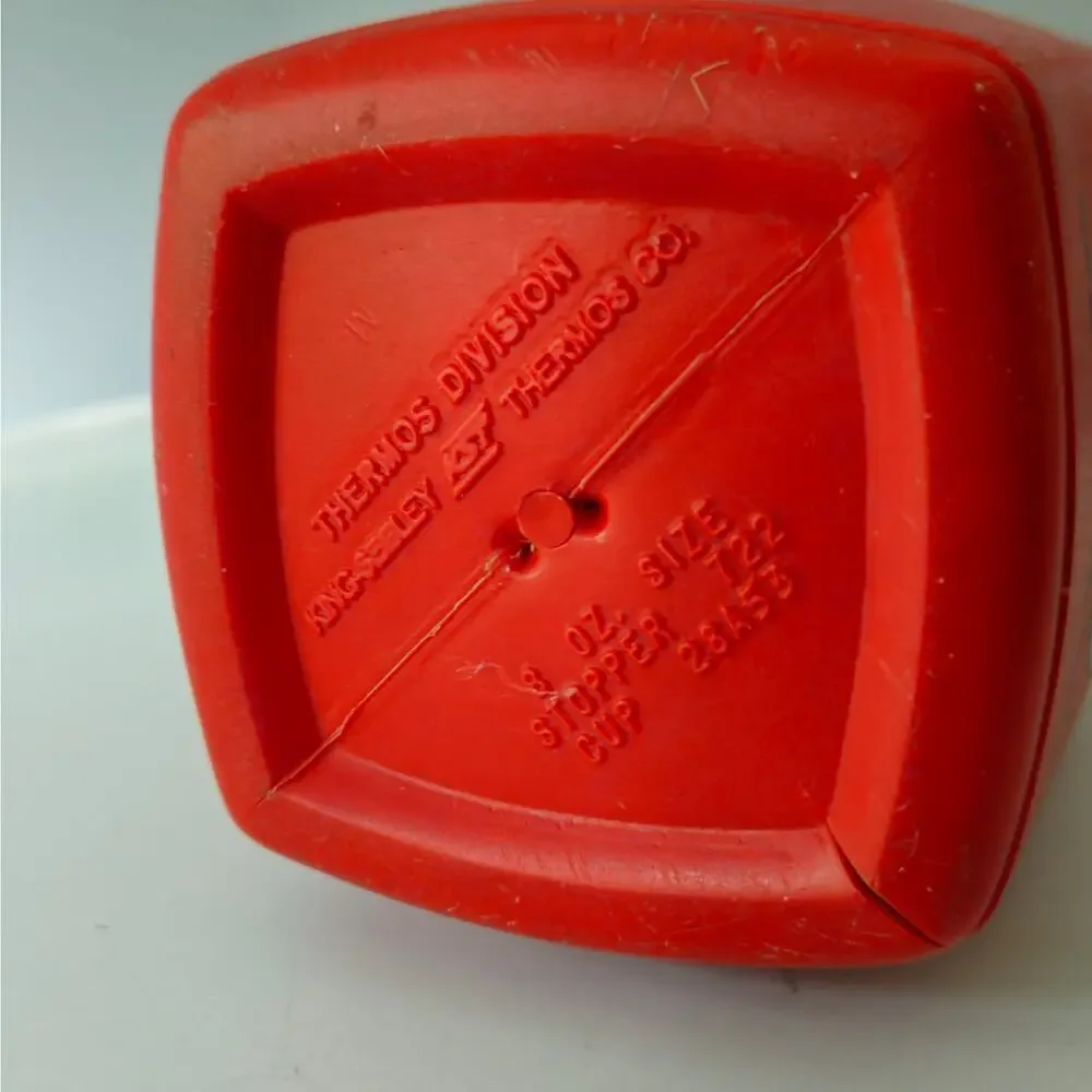 Vintage Snoopy King-Seeley Thermos | Red Plastic 8 oz | MCM 1950s Peanuts